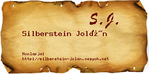 Silberstein Jolán névjegykártya
